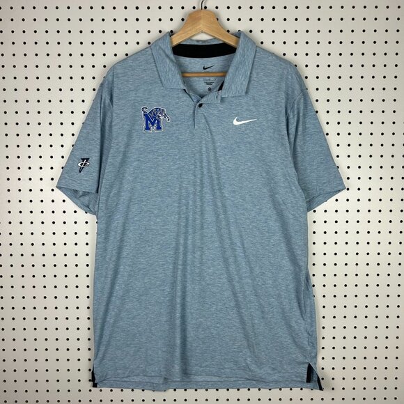Nike‎ Memphis Tigers Penny Hardaway 1 Cent Polo Large Light Blue Coach Sideline - Picture 1 of 6